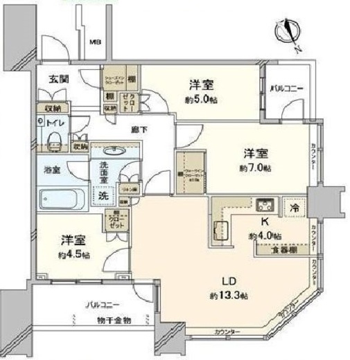 スカイズタワー＆ガーデン 25階 間取り図