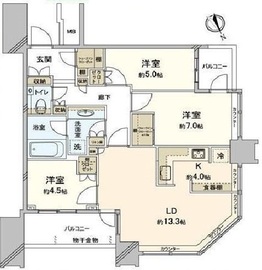 スカイズタワー＆ガーデン 25階 間取り図