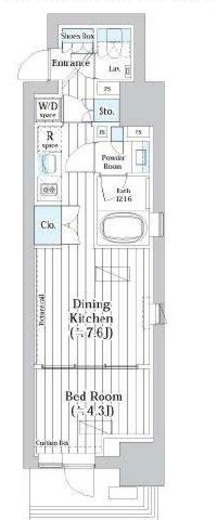 ライオンズフォーシア築地ステーション 305 間取り図