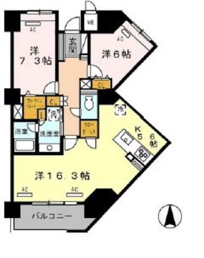 ロイヤルパークス豊洲 522 間取り図