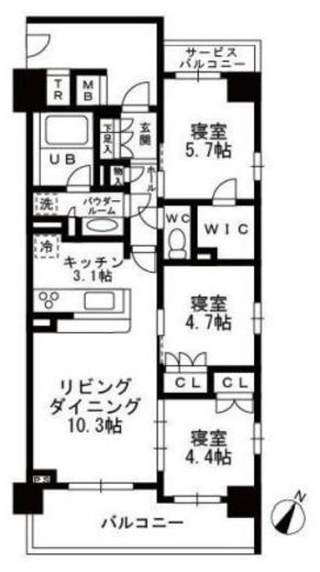 シャンピアグランデ深沢 110 間取り図