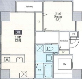 グレイシス三番町 601 間取り図