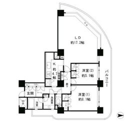 リバーポイントタワー 1112 間取り図