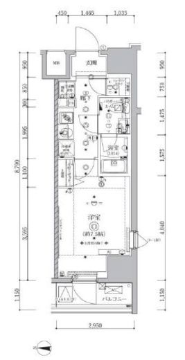 ALTERNA亀戸 (オルタナ亀戸) 1306 間取り図