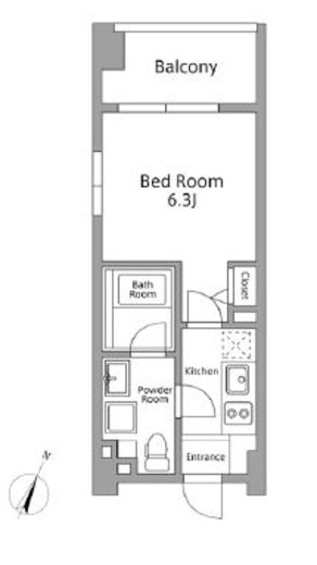 レジディア築地 701 間取り図