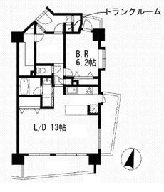 ライオンズステージ麻布 8階 間取り図