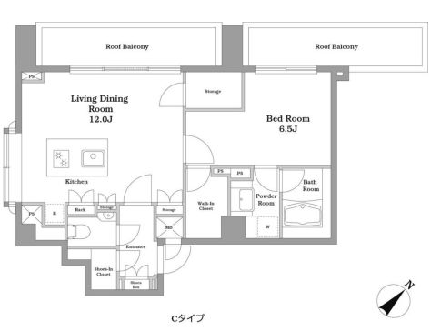 コスモリード恵比寿 502 間取り図