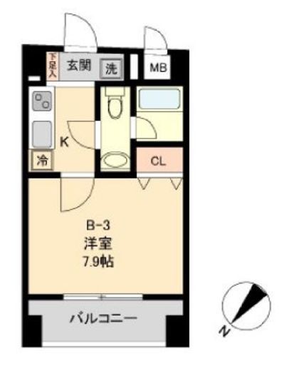 コモド水天宮レジデンス 804 間取り図