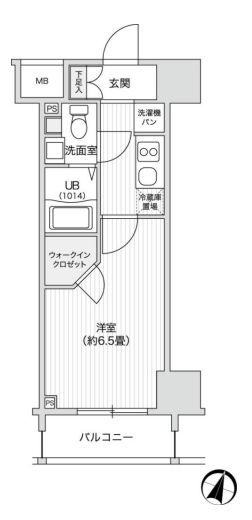 レジディア笹塚2 1504 間取り図