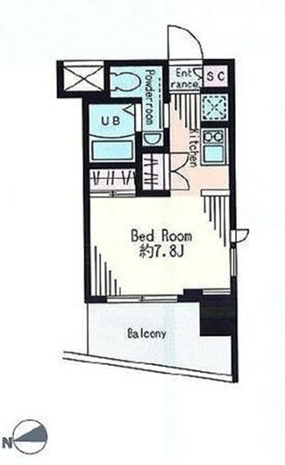レジディア市谷薬王寺 1101 間取り図