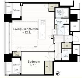 シティタワー武蔵小山 41階 間取り図