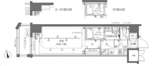 ZOOM大塚 5階 間取り図