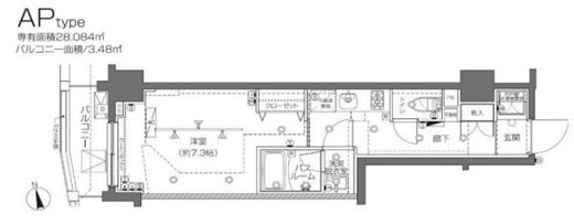 ZOOM大塚 8階 間取り図