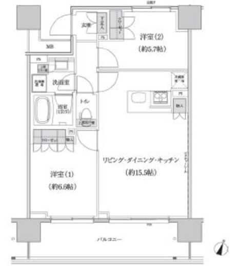 パークハビオ渋谷本町レジデンス 1007 間取り図