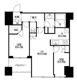 シティタワー麻布十番 4階 間取り図