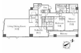 フォレセーヌ赤坂檜坂 6F1 間取り図