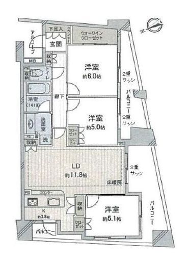 フォリアージュ 4階 間取り図