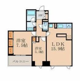 恵比寿パークハウス 6階 間取り図