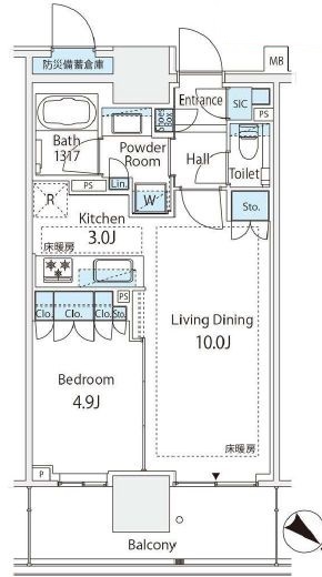 ブランズタワー豊洲 25階 間取り図