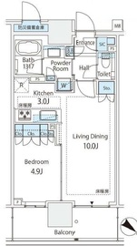 ブランズタワー豊洲 25階 間取り図