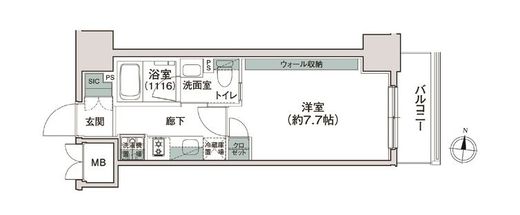 シーズンフラッツ池上 1203 間取り図