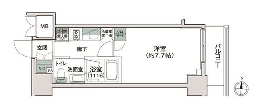シーズンフラッツ池上 302 間取り図