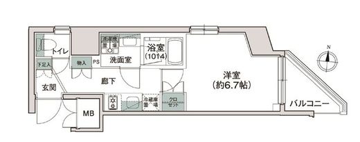 シーズンフラッツ池上 1401 間取り図
