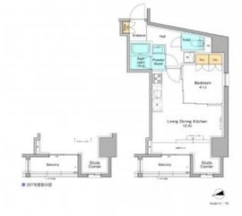 プラウドフラット西早稲田 407 間取り図