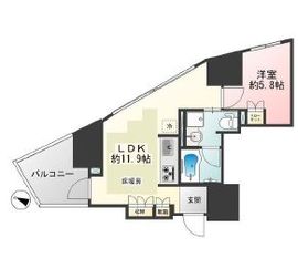 プラウド市谷柳町 5階 間取り図