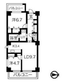 アクティ目黒駅前 1号棟 808 間取り図