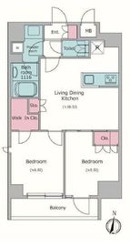 ドゥーエ日暮里 803 間取り図