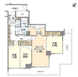 トルナーレ日本橋浜町 6階 間取り図