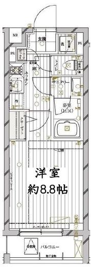 レガリス目黒西小山 2階 間取り図