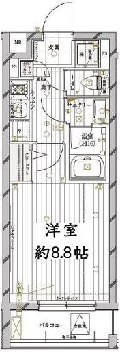 レガリス目黒西小山 2階 間取り図