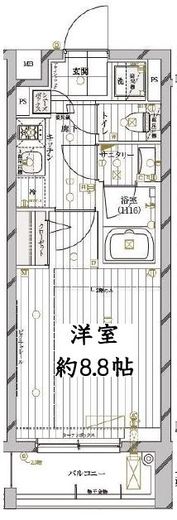 レガリス目黒西小山 2階 間取り図
