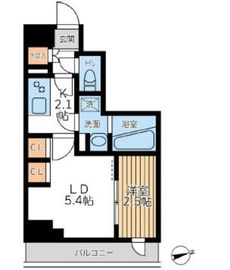 アジールコート西馬込2 504 間取り図