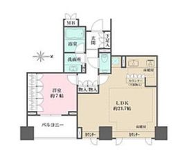恵比寿パークハウス 7階 間取り図