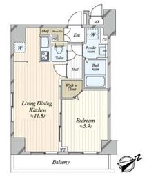 グランド・ガーラ日本橋茅場町 6階 間取り図