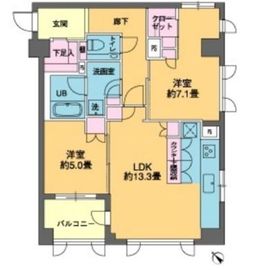 カスタリア若林公園 306 間取り図