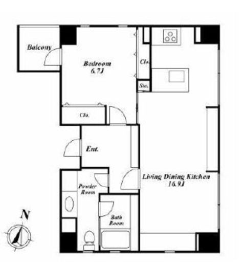 コモド南麻布 5階 間取り図