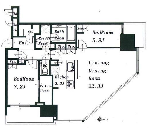 THE TOYOSU TOWER 8階 間取り図