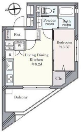 フリーディオ西麻布 5階 間取り図