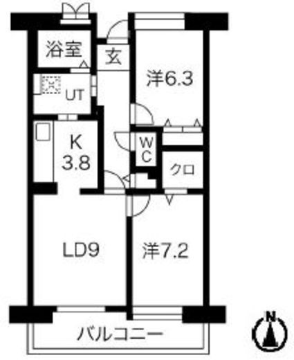 アクティ目黒駅前 1号棟 717 間取り図
