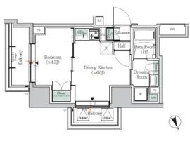 ONE ROOF RESIDENCE ASAKUSABASHI 406 間取り図
