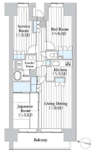 イーストパークス大島サザンスクエア 9階 間取り図