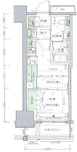 リビオレゾン上野根岸 3階 間取り図