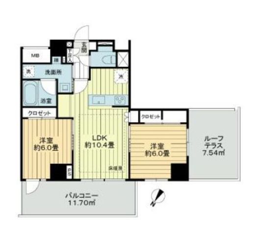 ヒルハイツ文京春日 6階 間取り図