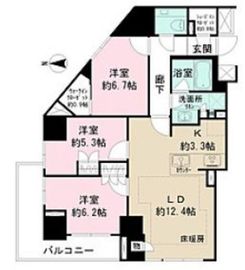 ザ・パークハウス小石川後楽園 8階 間取り図