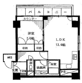 コープ野村一番町 1階 間取り図