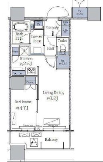 パークタワーグランスカイ 4階 間取り図